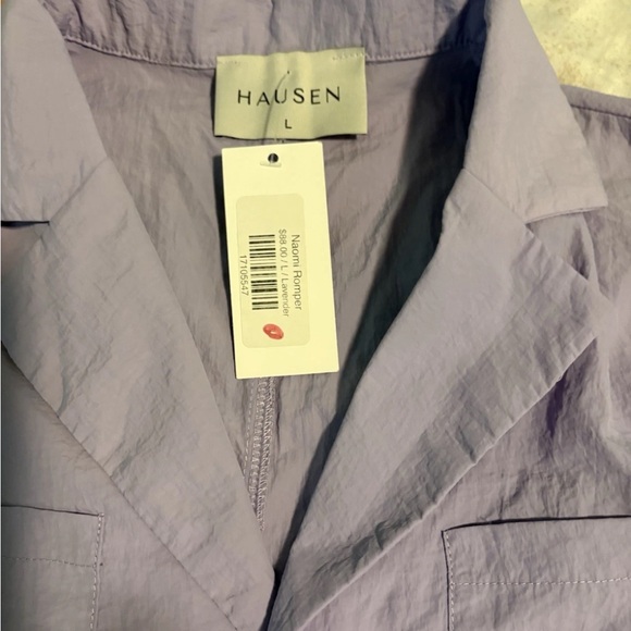 Lavender Women's hausen hemline naomi romper NWT. Size large - Picture 2 of 5